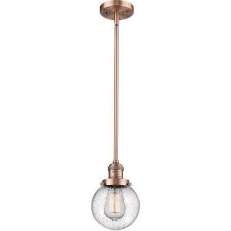 Innovations Lighting 1 Light Vintage Dimmable Led Beacon 6 Inch Mini Pendant, 698495 201S-AC-G204-6-LED